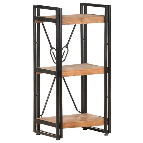 Bogreol m. 3 hylder 40x30x80 cm massivt akacietræ