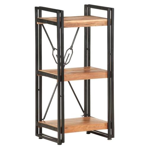 Bogreol m. 3 hylder 40x30x80 cm massivt akacietræ