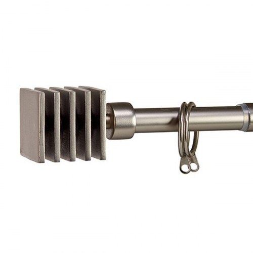 Forlængbar gardinstang - firkantet endestykke, sølv, 180-320 cm (12 stk)