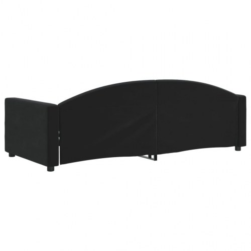 Daybed 90×190 cm i velour - sort sovesofa til stue og soveværelse