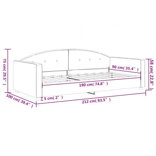 Daybed 90×190 cm i velour - sort sovesofa til stue og soveværelse