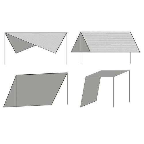 Solsejl/tarp med stænger HDPE firkantet 5 x 5 m cremefarvet