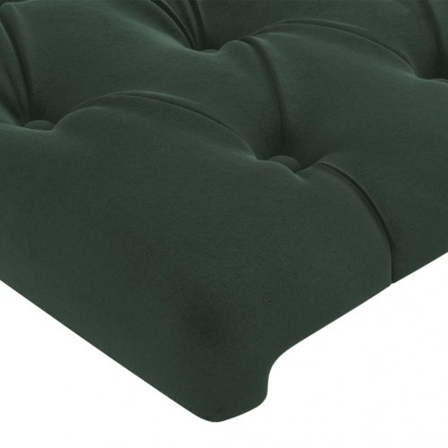 Sengegavl med LED-lys 160 x 7 x 78/88 cm - mørkegrøn