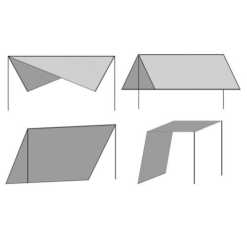 Solsejl/tarp med stænger HDPE firkantet 4 x 4 m hvid