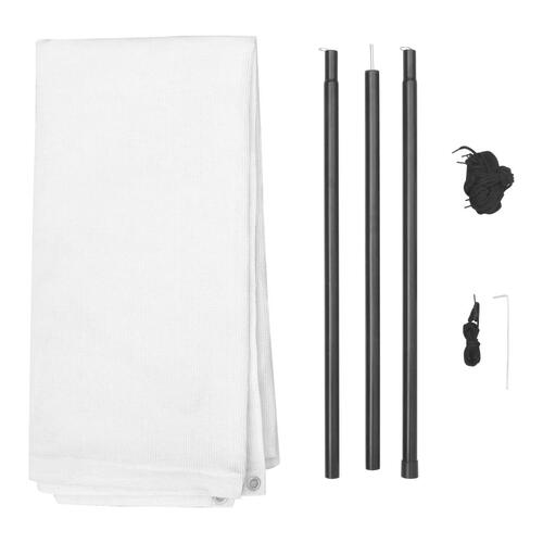 Solsejl/tarp med stænger HDPE firkantet 4 x 4 m hvid
