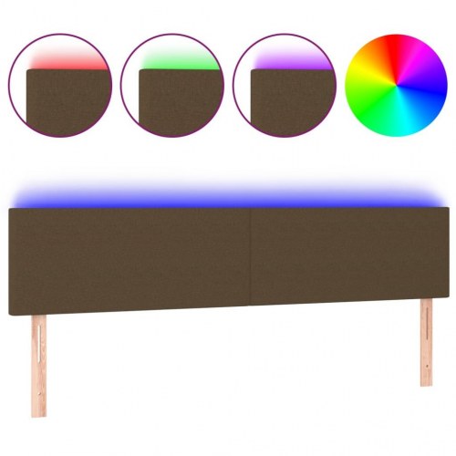Sengegavl med LED-lys 180 x 5 x 78/88 cm - mørkebrun