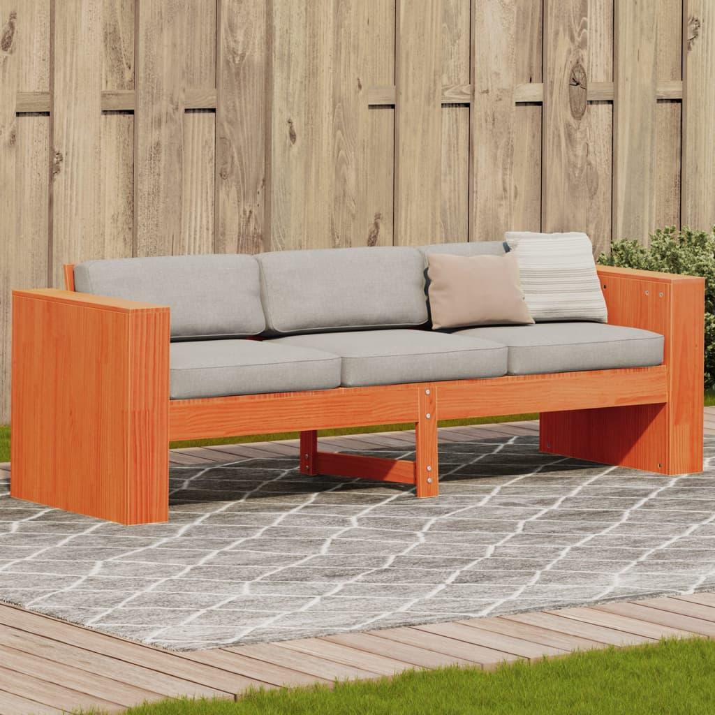 3 Personers Havesofa 189x60x62 Cm Massivt Fyrretræ Gyldenbrun