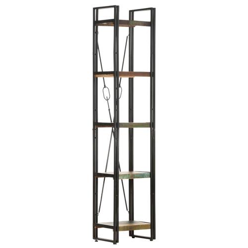 Bogreol med 5 hylder 40x30x180 cm massivt genbrugstræ