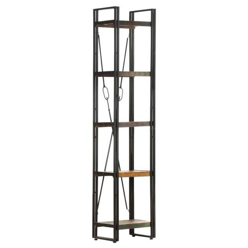 Bogreol med 5 hylder 40x30x180 cm massivt genbrugstræ