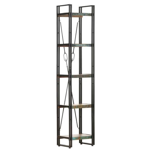 Bogreol med 5 hylder 40x30x180 cm massivt genbrugstræ