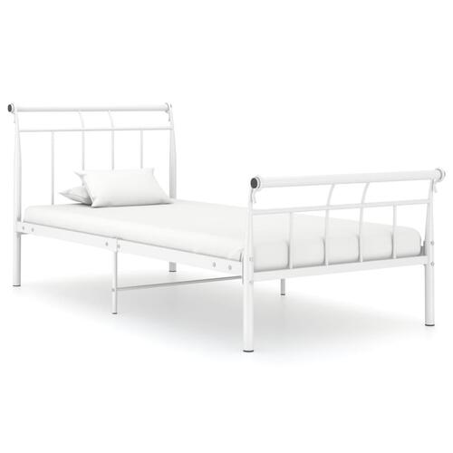 Sengestel 100x200 cm metal hvid
