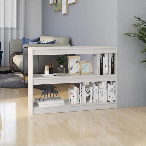 Bogreol/rumdeler 100x30x71,5 cm massivt fyrretræ hvid