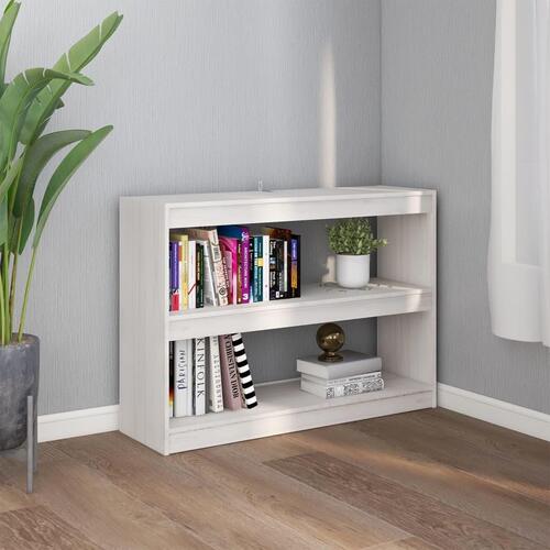 Bogreol/rumdeler 100x30x71,5 cm massivt fyrretræ hvid