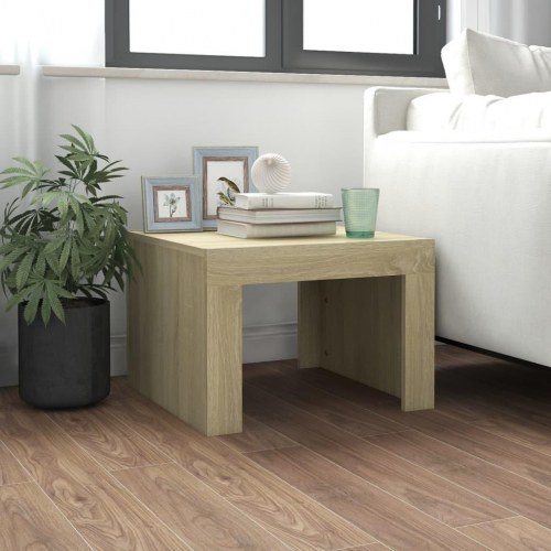 Sofabord 50 × 50 × 35 cm i konstrueret træ - sonoma-eg