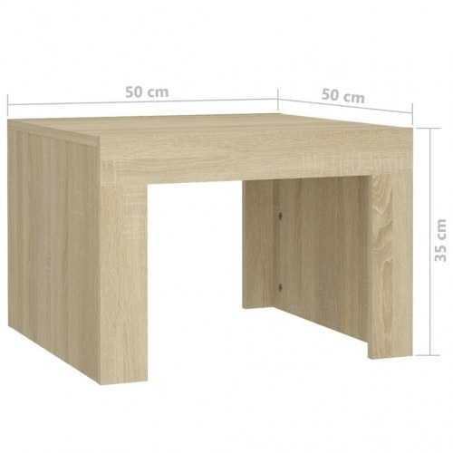 Sofabord 50 × 50 × 35 cm i konstrueret træ - sonoma-eg