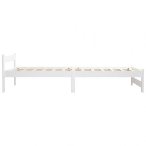 Sengeramme i massivt fyrretræ 90 x 200 cm - hvid