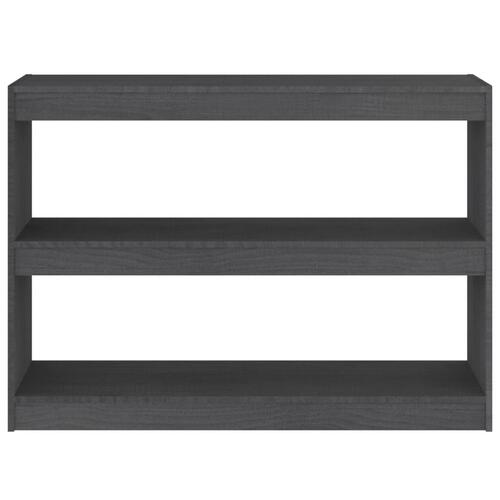 Bogreol/rumdeler 100x30x71,5 cm massivt fyrretræ grå