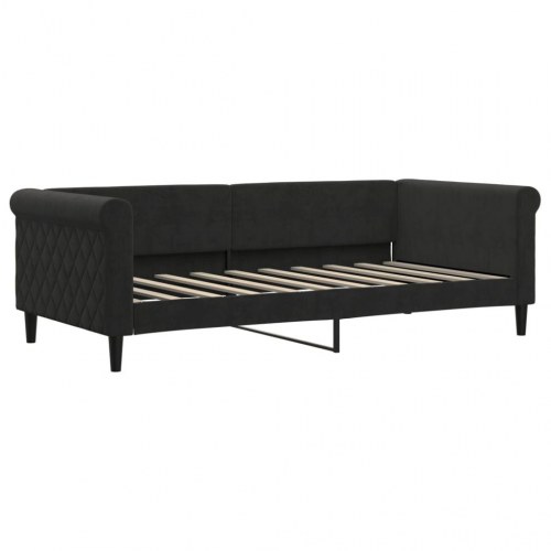 Daybed i velour 90 x 190 cm - sort