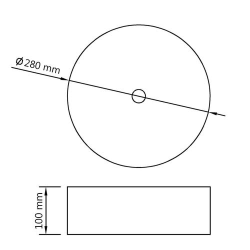Håndvask 28 x 10 cm keramik guldfarvet