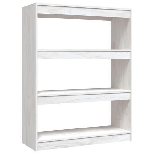 Bogreol/rumdeler 100x30x103 cm massivt fyrretræ hvid