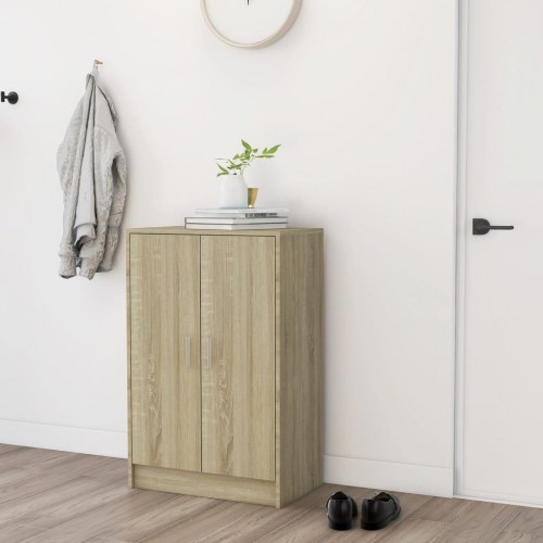 Skoskab 60×35×92 cm i konstrueret træ - sonoma eg