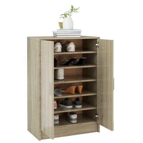 Skoskab 60×35×92 cm i konstrueret træ - sonoma eg