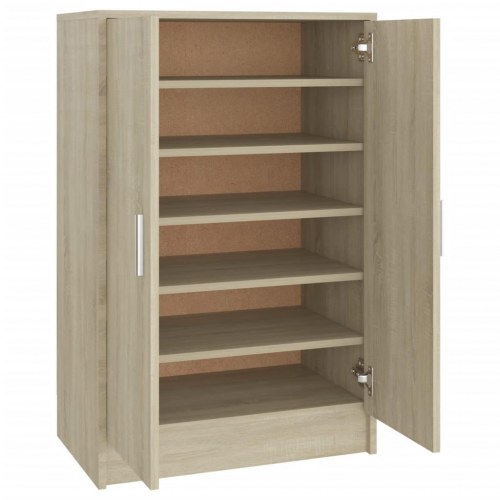 Skoskab 60×35×92 cm i konstrueret træ - sonoma eg