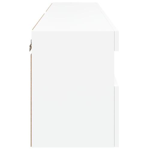 Væghængte tv-borde 2 stk. med LED-lys 60x30x40 cm hvid