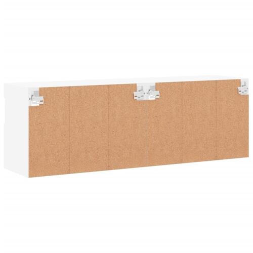 Væghængte tv-borde 2 stk. med LED-lys 60x30x40 cm hvid