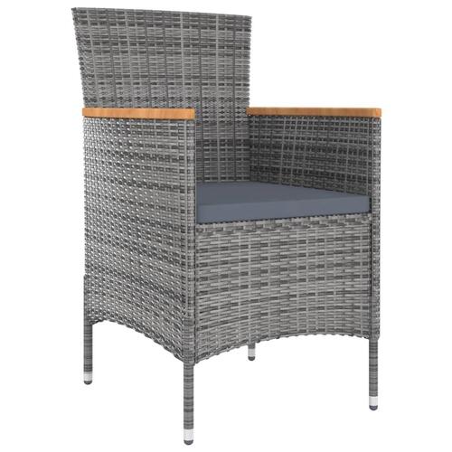 Havestole 4 stk. polyrattan grå