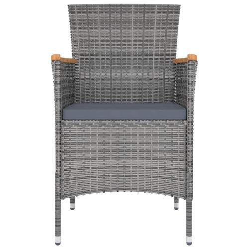 Havestole 4 stk. polyrattan grå