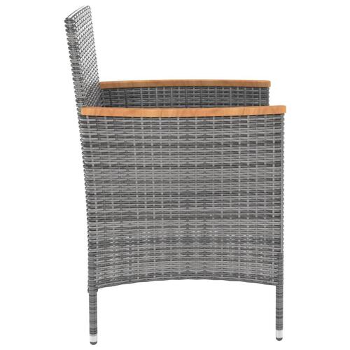 Havestole 4 stk. polyrattan grå