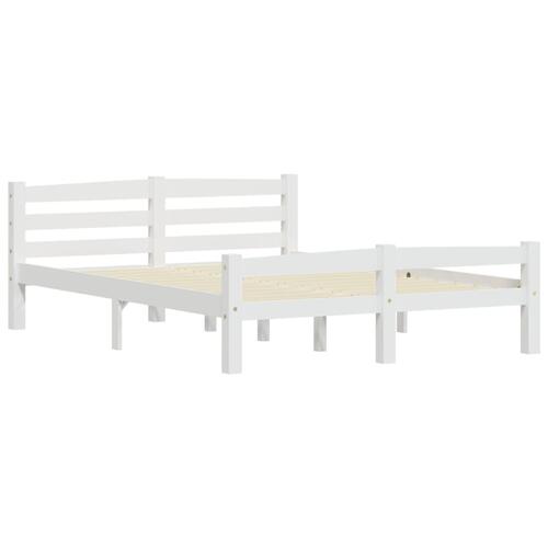 Sengestel 120x200 cm massivt fyrretræ hvid