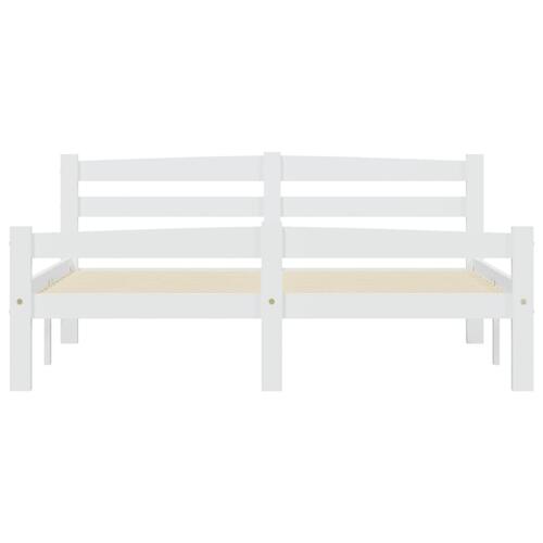 Sengestel 120x200 cm massivt fyrretræ hvid