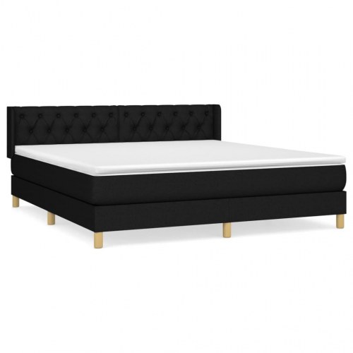 Kontinentalseng med madras 160×200 cm - stof, sort