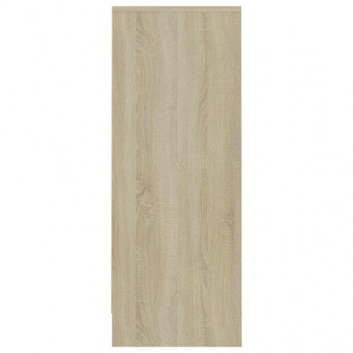 Skoreol 60x35x92 cm spånplade hvid og sonoma-eg