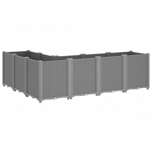 Plantekasse med 6 moduler 160 x 120 x 53 cm - lysegrå