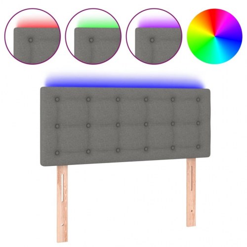 Sengegavl med LED-lys 80 x 5 x 78/88 cm - mørkegrå