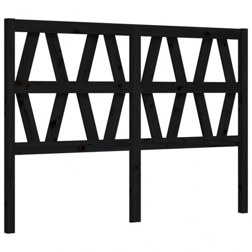 Sengeramme med sengegavl 140x190 cm massivt træ sort