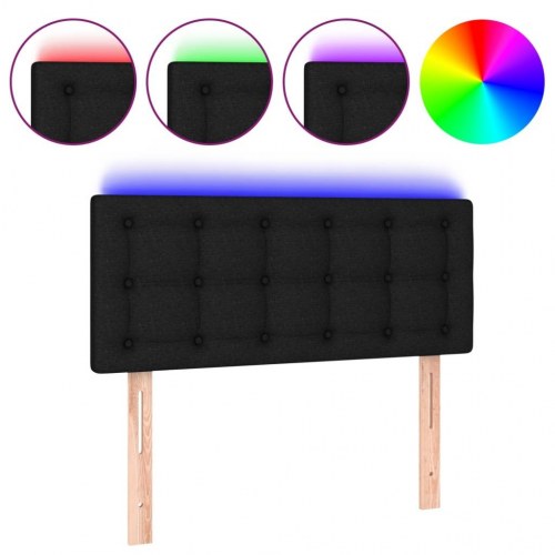 Sengegavl med LED-lys 80 x 5 x 78/88 cm - sort