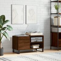 Vinylskab 85x38x48 cm konstrueret træ brun egetræsfarve