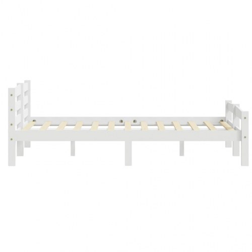 Sengestel 180x200 cm massivt fyrretræ hvid