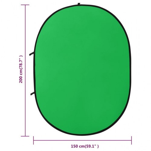2-i-1 oval fotobaggrund 200x150 cm grøn og blå