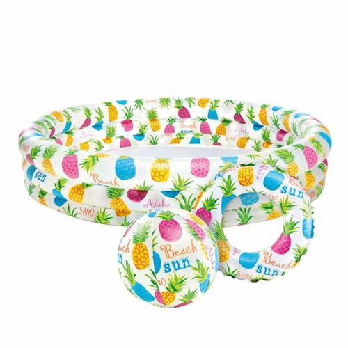 Oppustelig Pool til Børn Intex Ananas Ringe 248 L 132 x 28 x 132 cm (12 enheder)