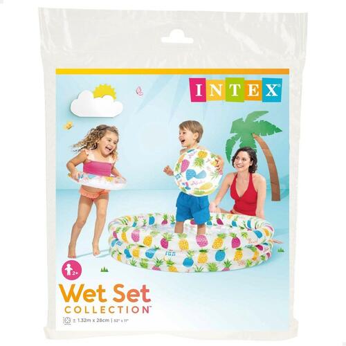 Oppustelig Pool til Børn Intex Ananas Ringe 248 L 132 x 28 x 132 cm (12 enheder)