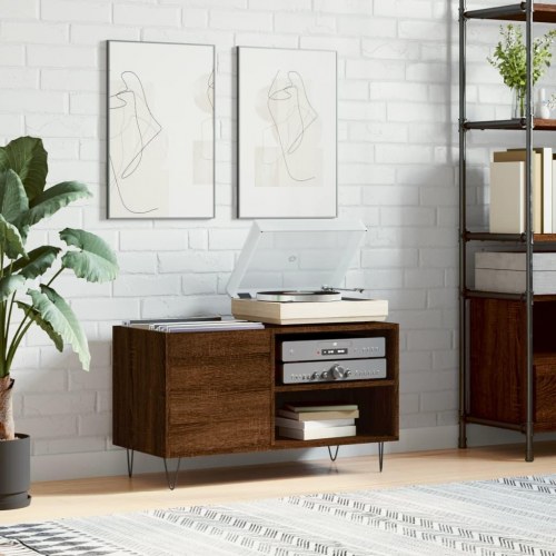 Vinylskab 85×38×48 cm i konstrueret træ - brun egetræsfarve