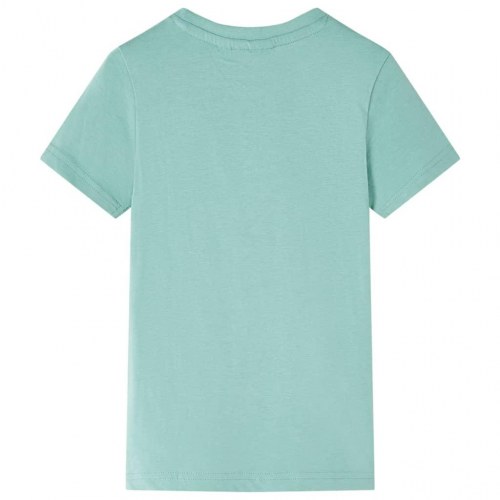T-shirt til børn med dinosaurprint str. 128 - lys kakifarve