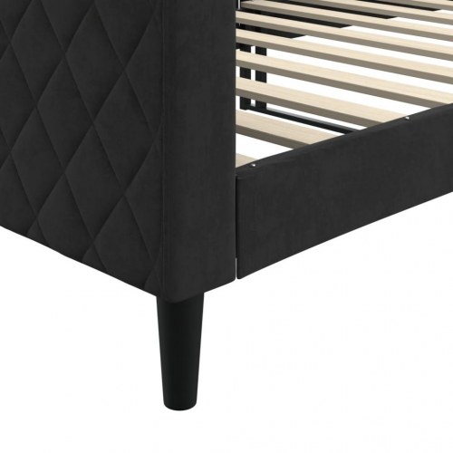 Daybed 90 x 200 cm i sort velour