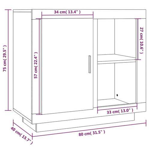 Skænk 80x40x75 cm hvid