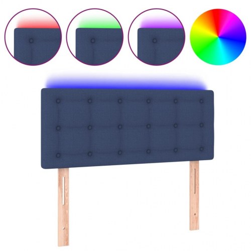 Sengegavl med LED-lys 80 x 5 x 78/88 cm - blå